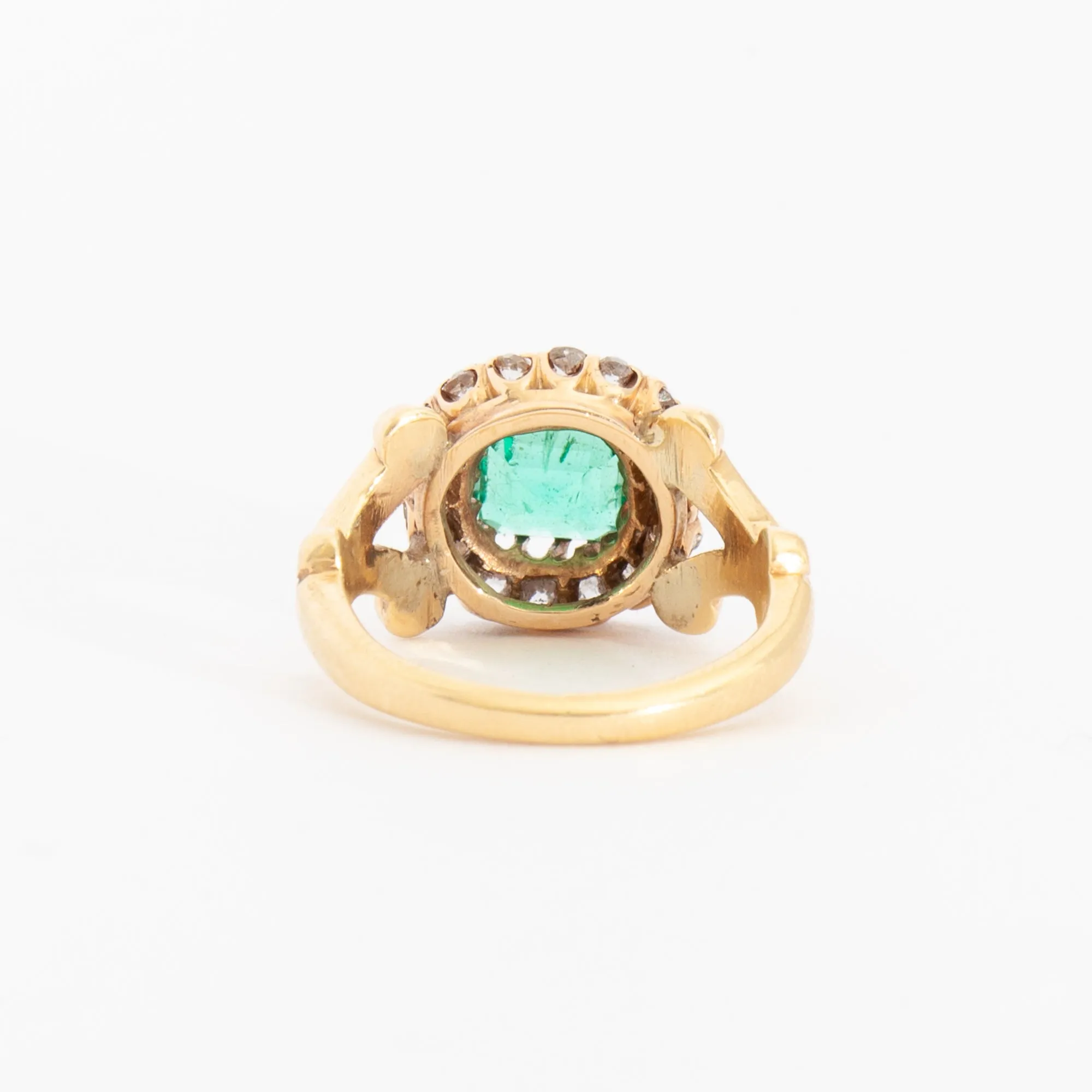 0.50 ct Colombian Emerald Halo Ring