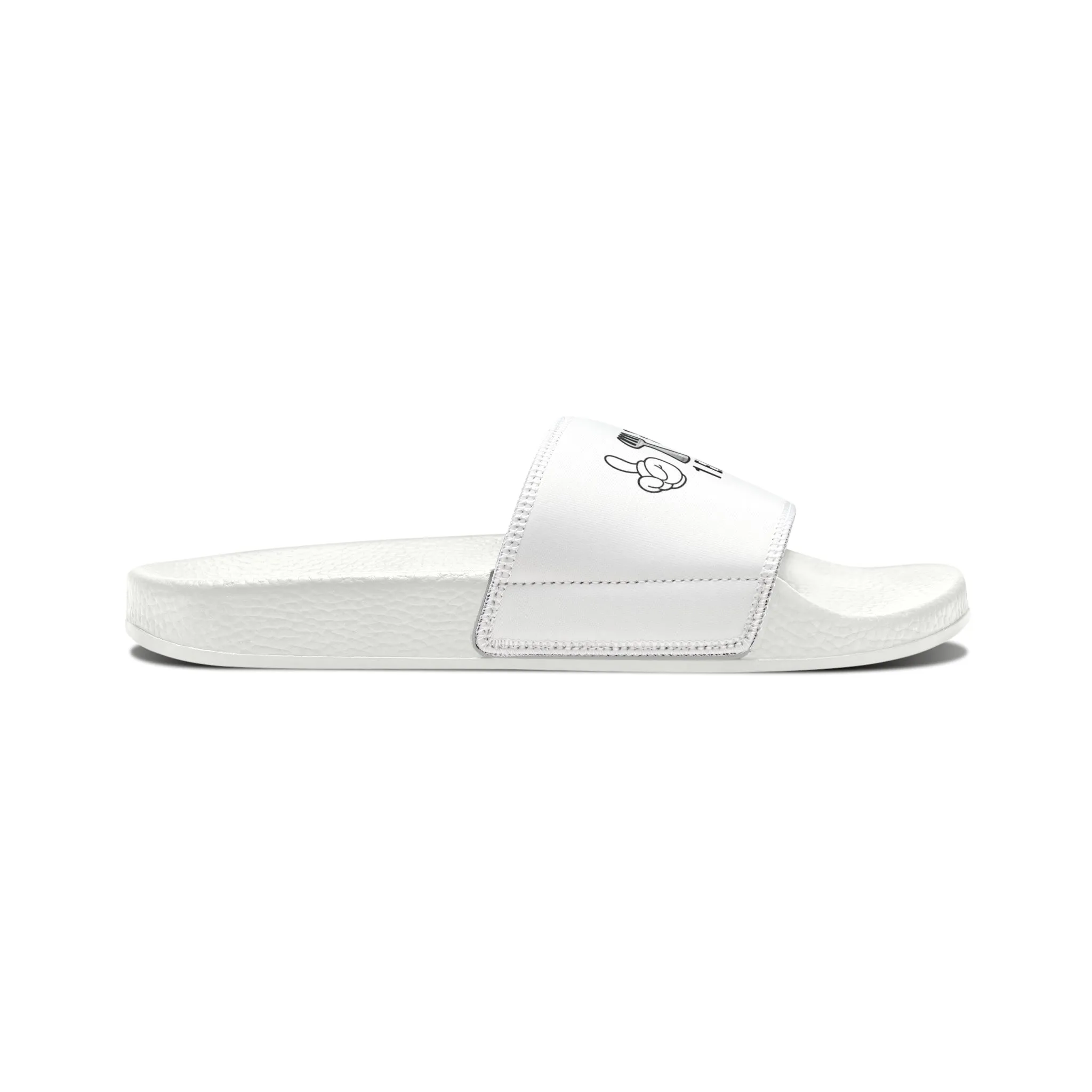 1 EAT WE ALL EAT PU Slide Sandals