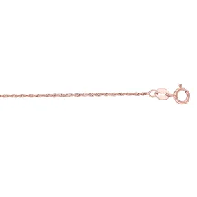 14K Gold 1.1mm Singapore Chain