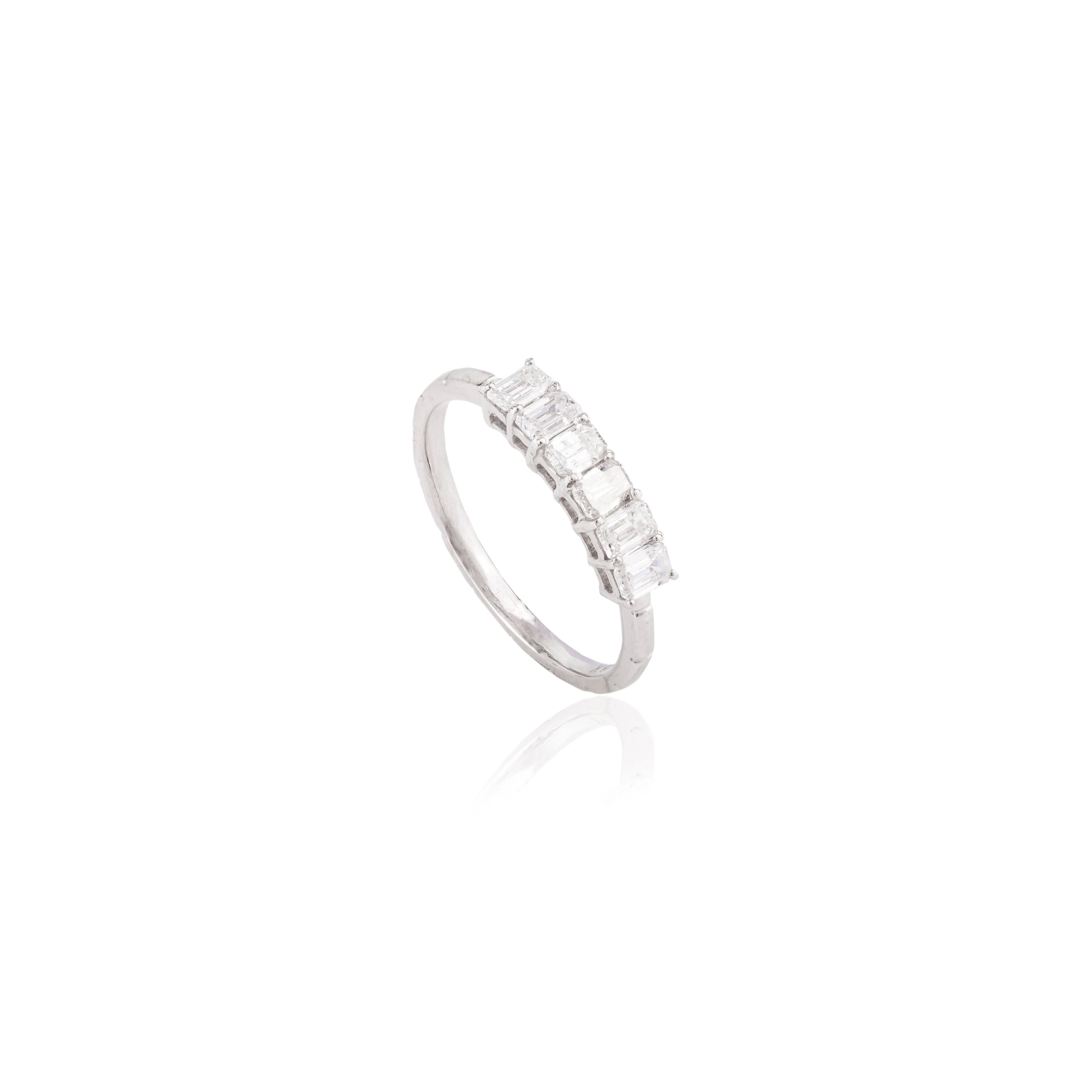 18K White Gold Diamond Half Eternity Band