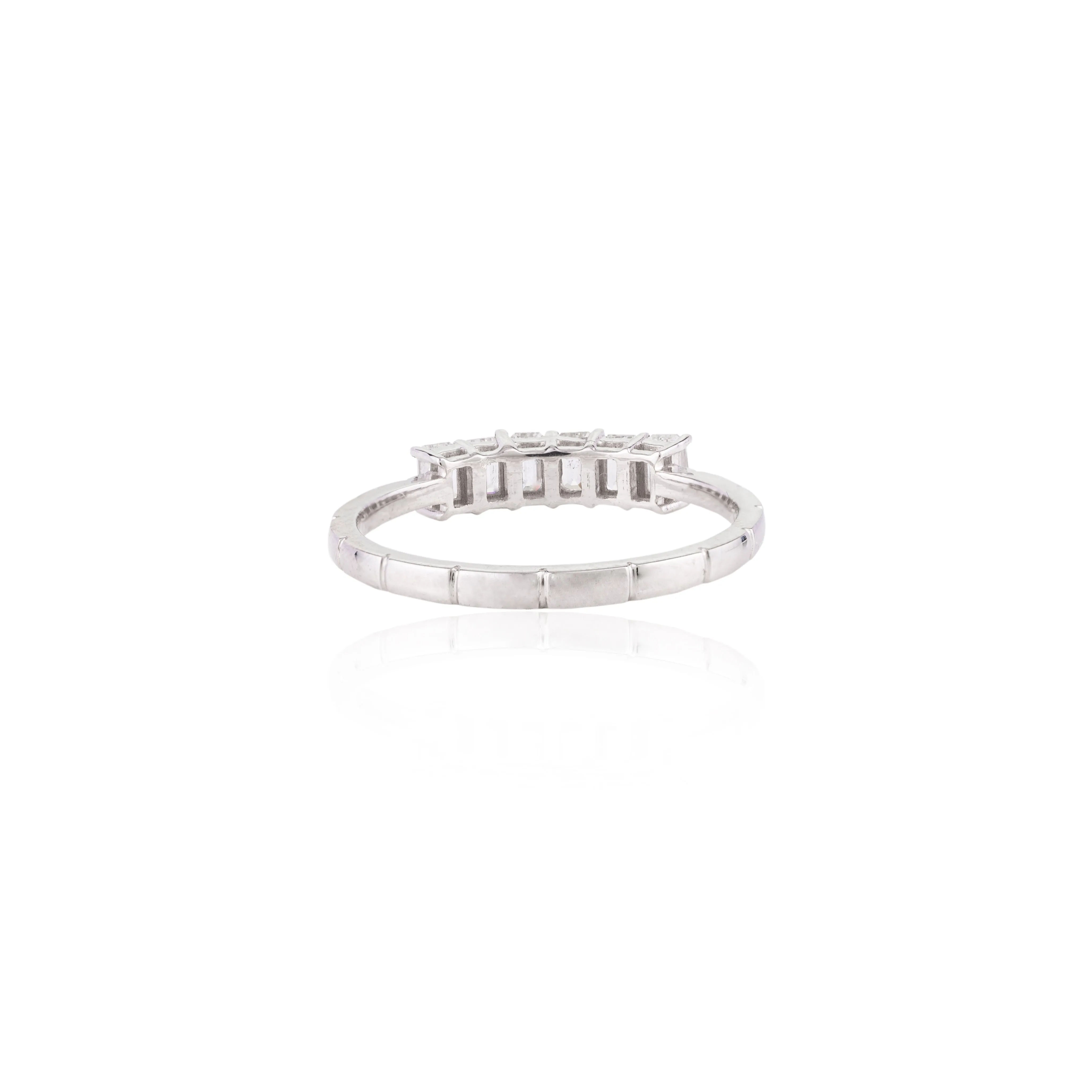 18K White Gold Diamond Half Eternity Band