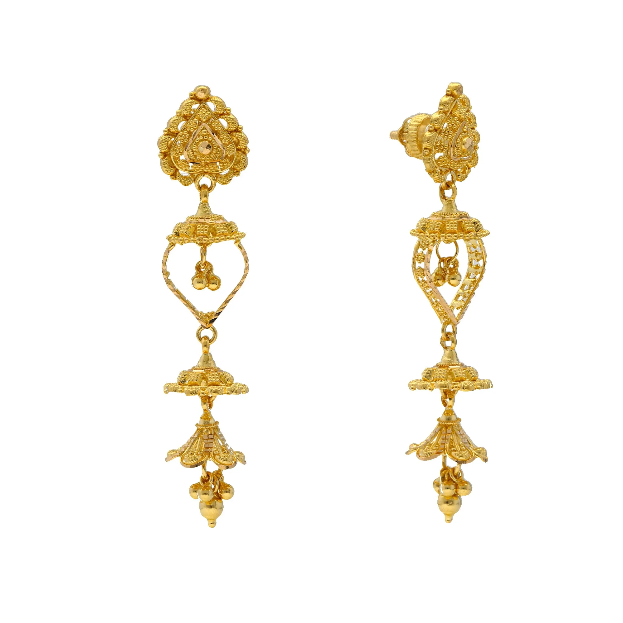 22K Yellow Gold Jhumka Earrings (11.9gm)