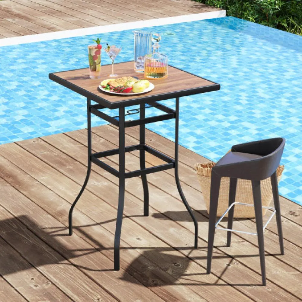 27.5 Inches Patio Bar Table for Garden Backyard Poolside