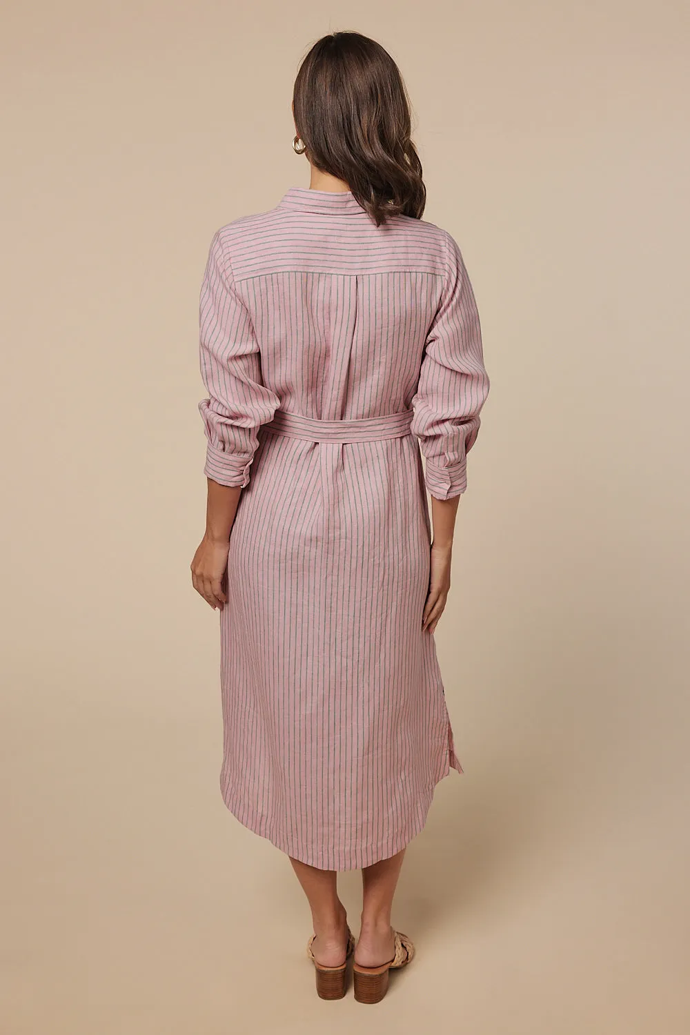 Abbey Linen Shirt Dress in Beverly Hills