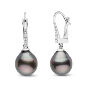 Allure Collection Tahitian Drop 11.0-12.0 mm Pearl & Diamond Dangle Earrings