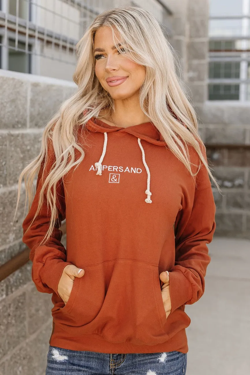 Ampersand  Performance Fleece University Hoodie - Burnt Orange