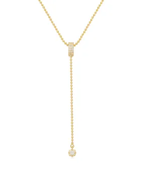 Ball Chain Lariat- Gold