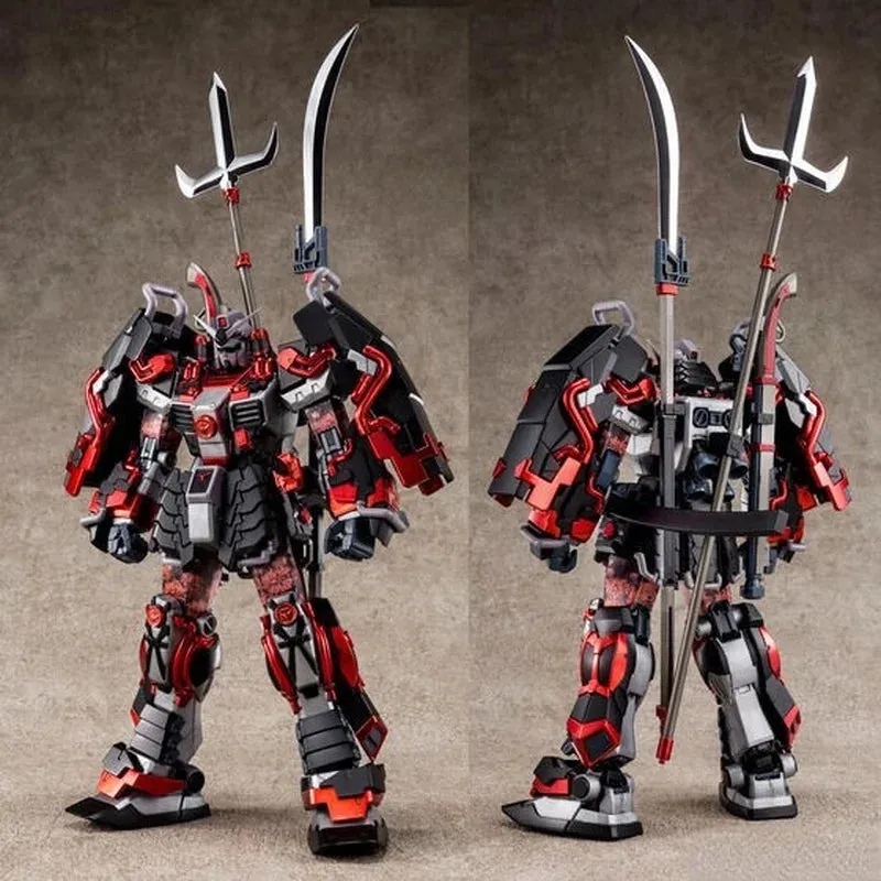 Bandai Gundam Model Kit Anime Figure MG Shin Musha Sengoku No Jin Black Robe Large Armor  Anime Action Figure Toys for Children