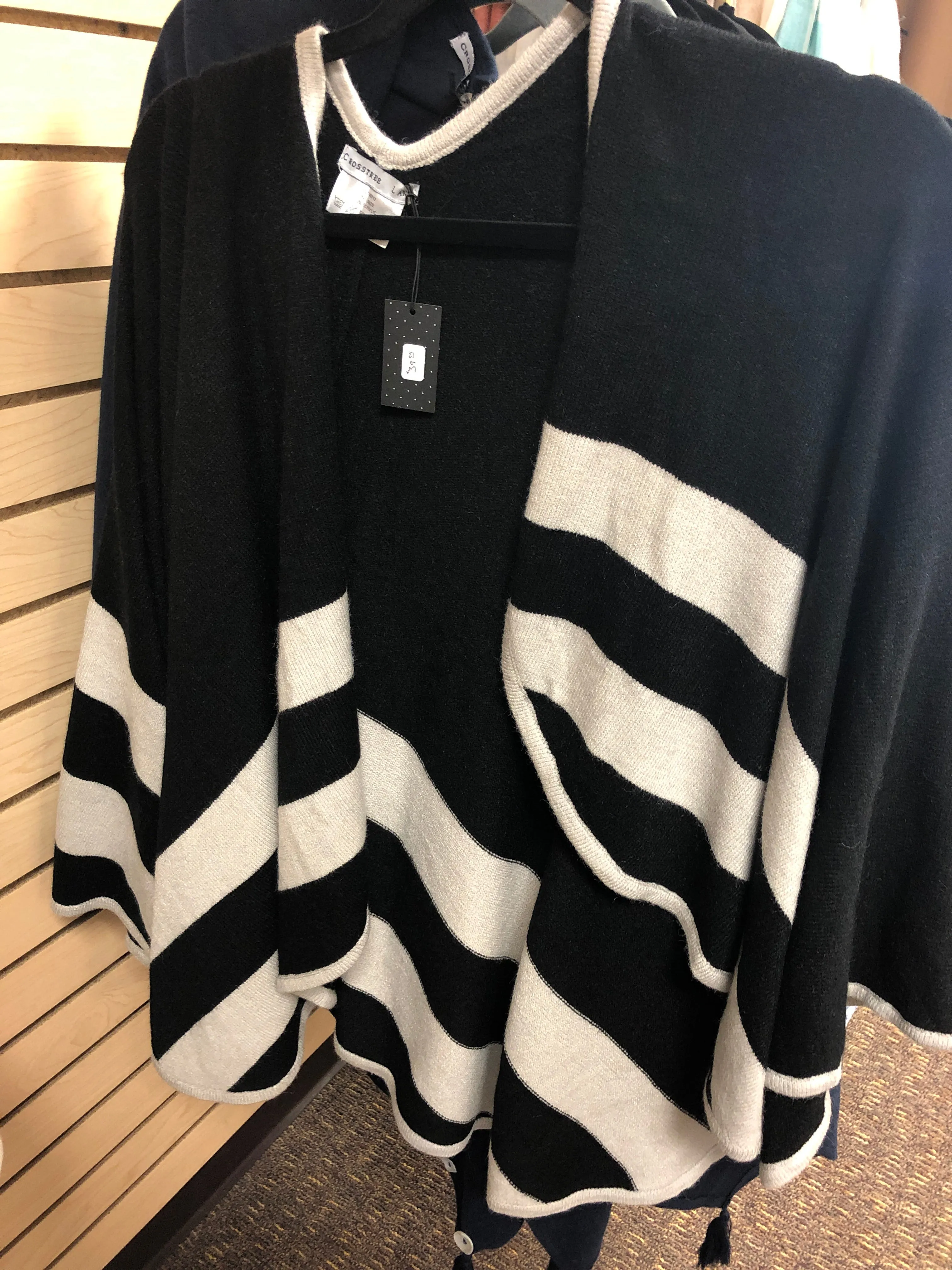 Black and Grey Border Stripe Cape