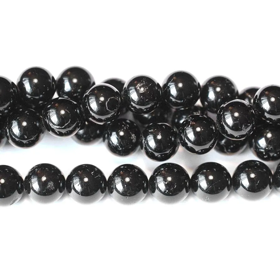 Black Tourmaline 10mm Round - 15-16 Inch