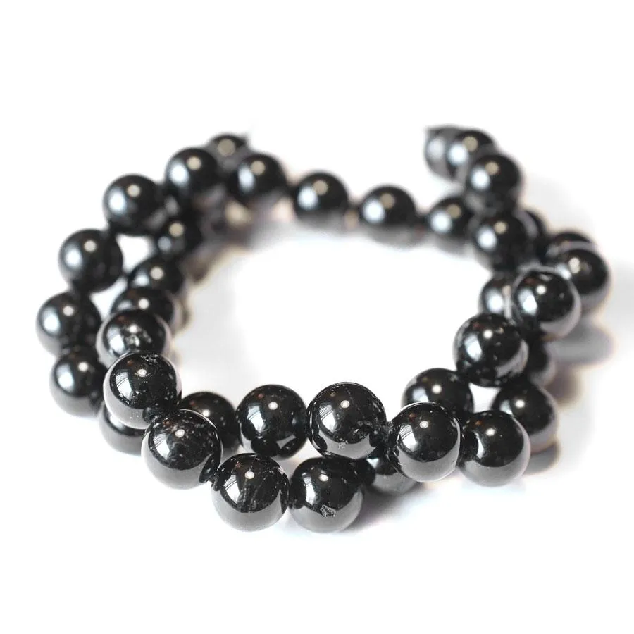 Black Tourmaline 10mm Round - 15-16 Inch