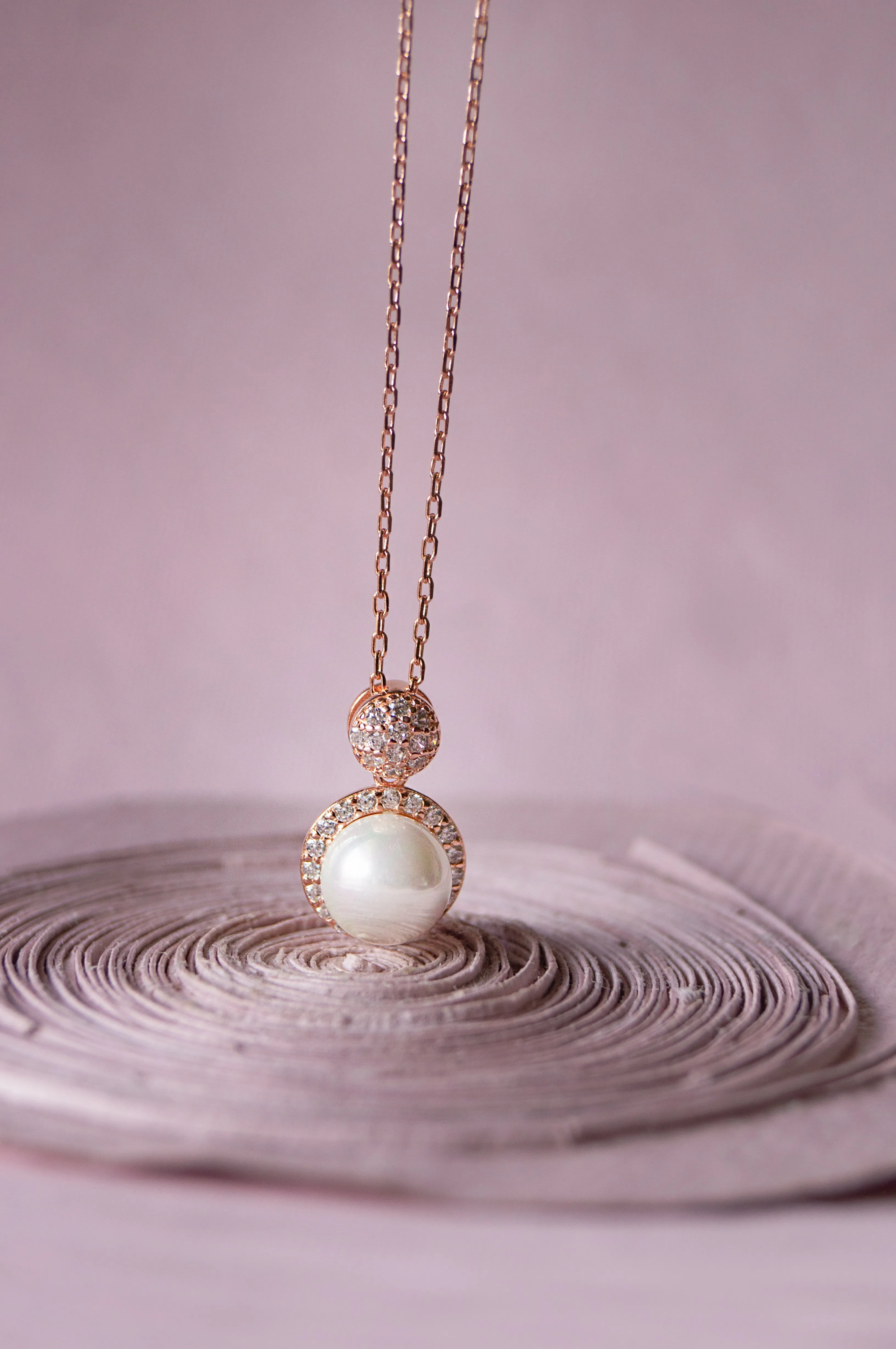 Blushing Pearl Sterling Silver Pendant Necklace