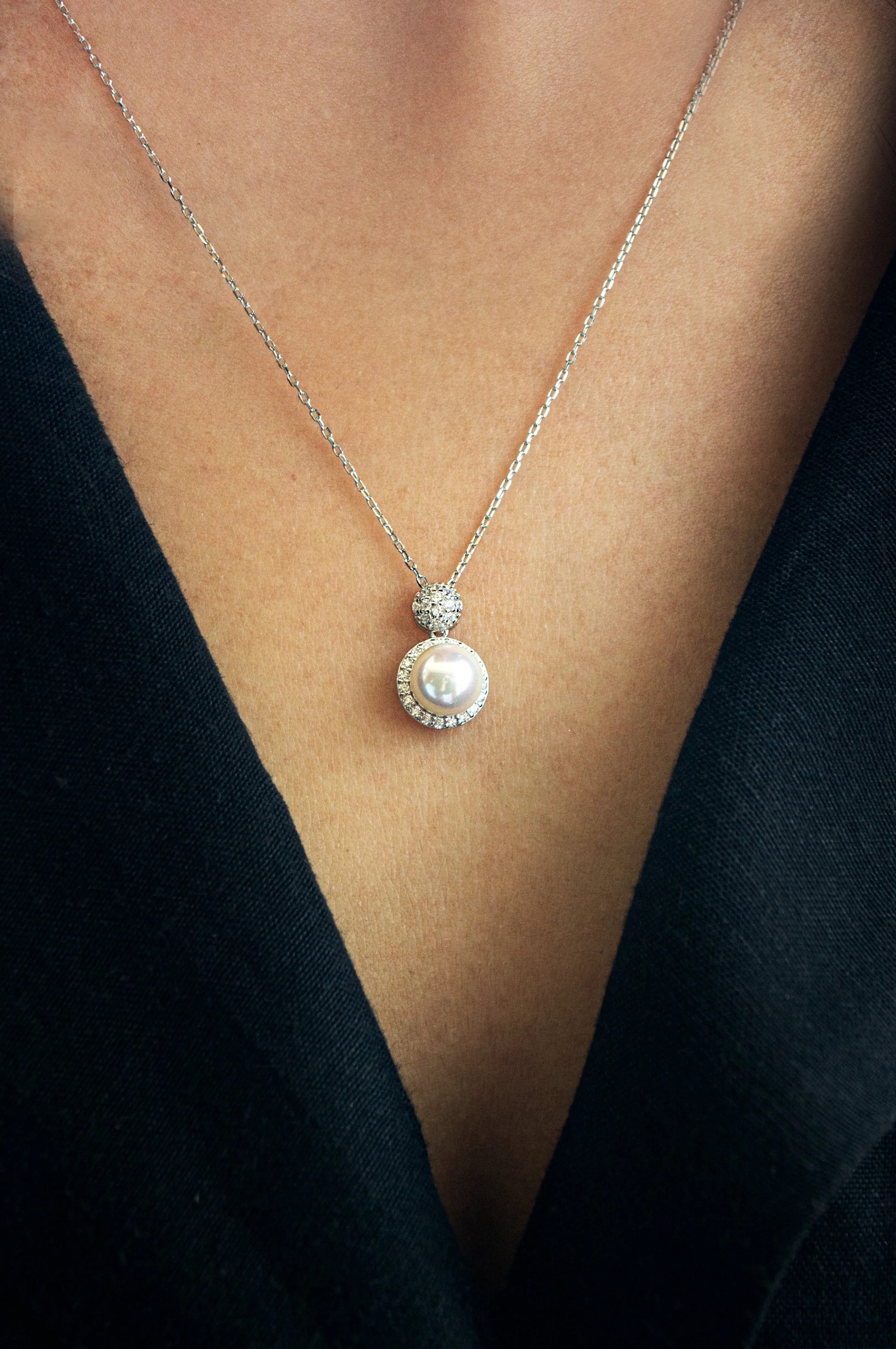 Blushing Pearl Sterling Silver Pendant Necklace