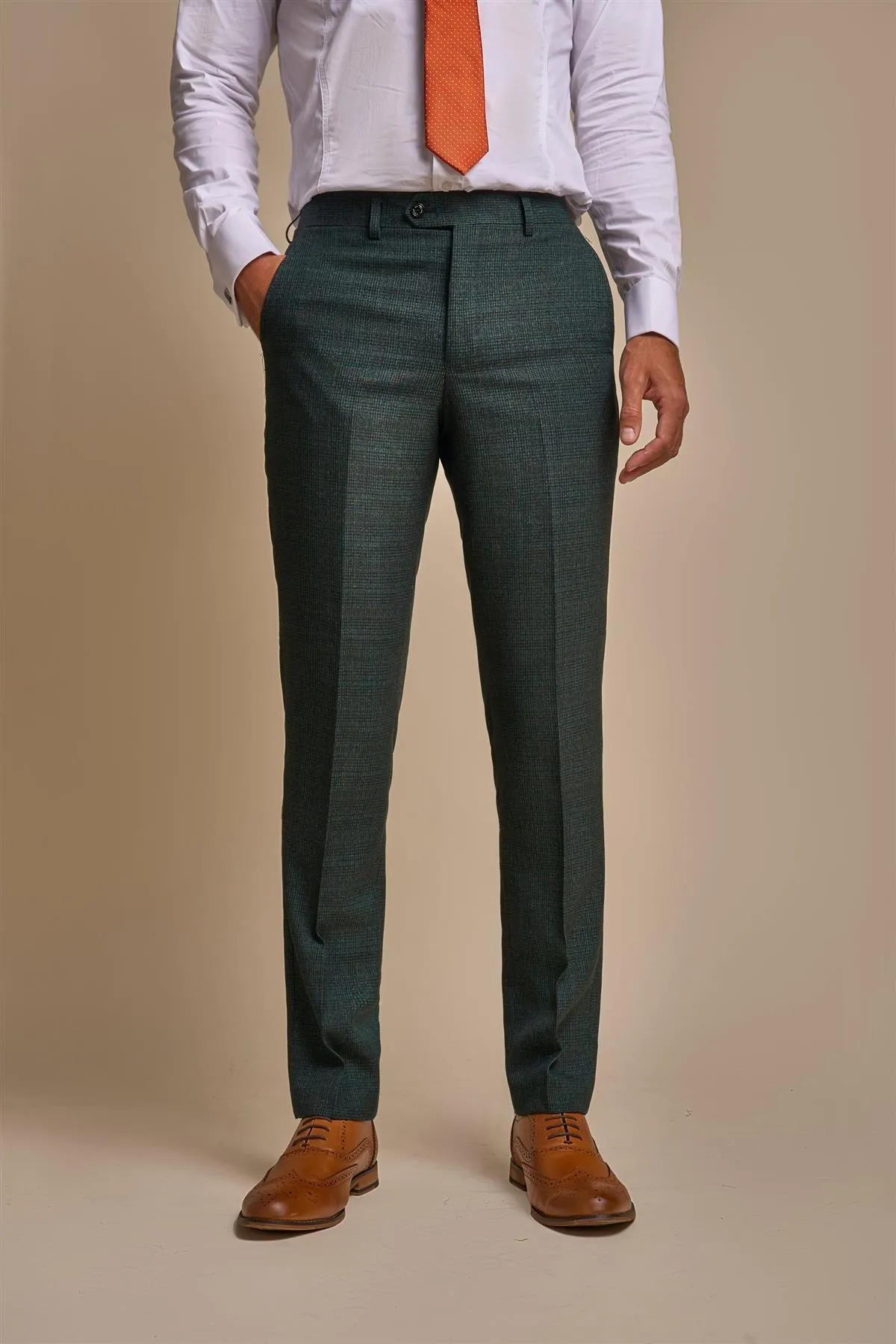 Caridi Olive Slim Fit Trousers