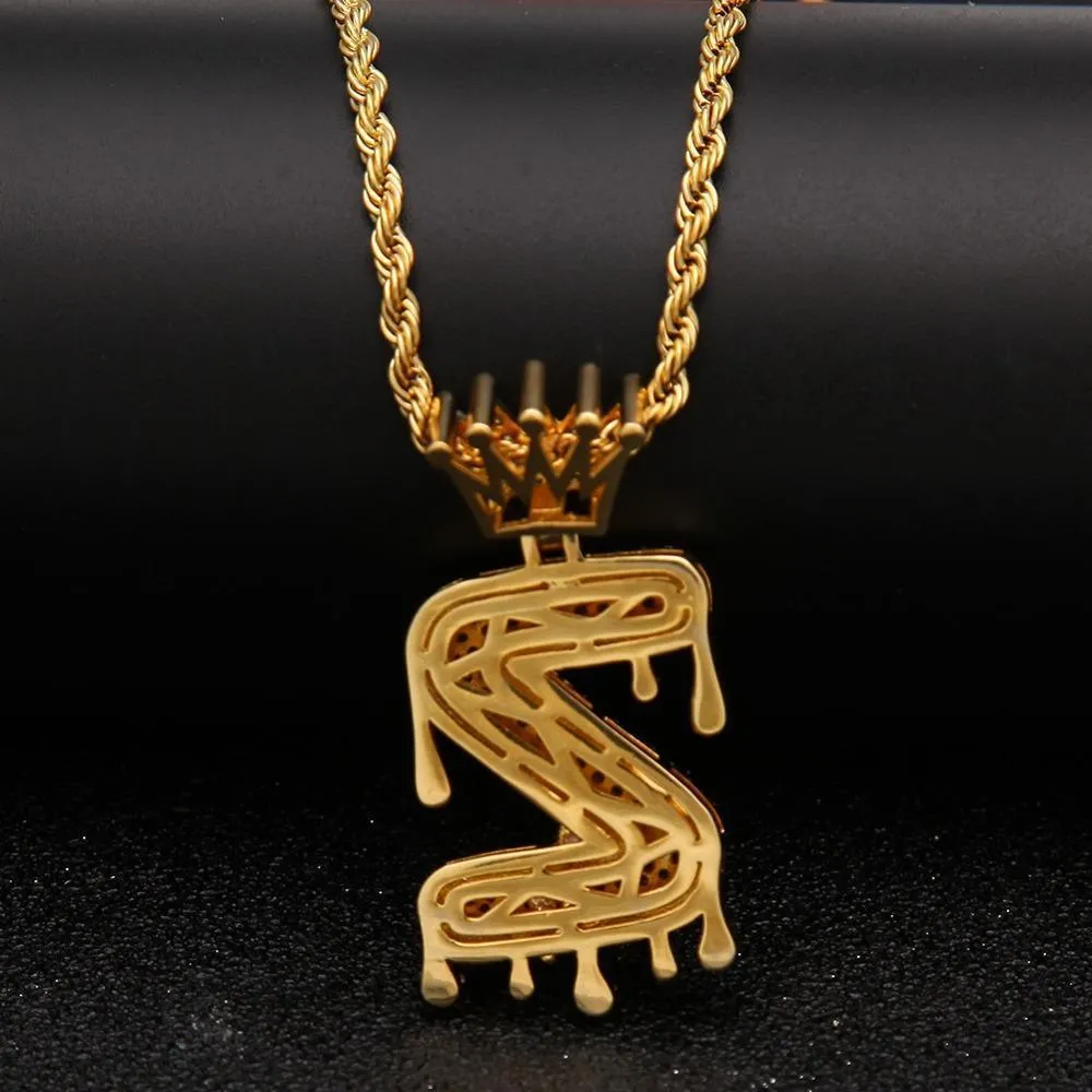 Chain Necklace - Letter S Pendant