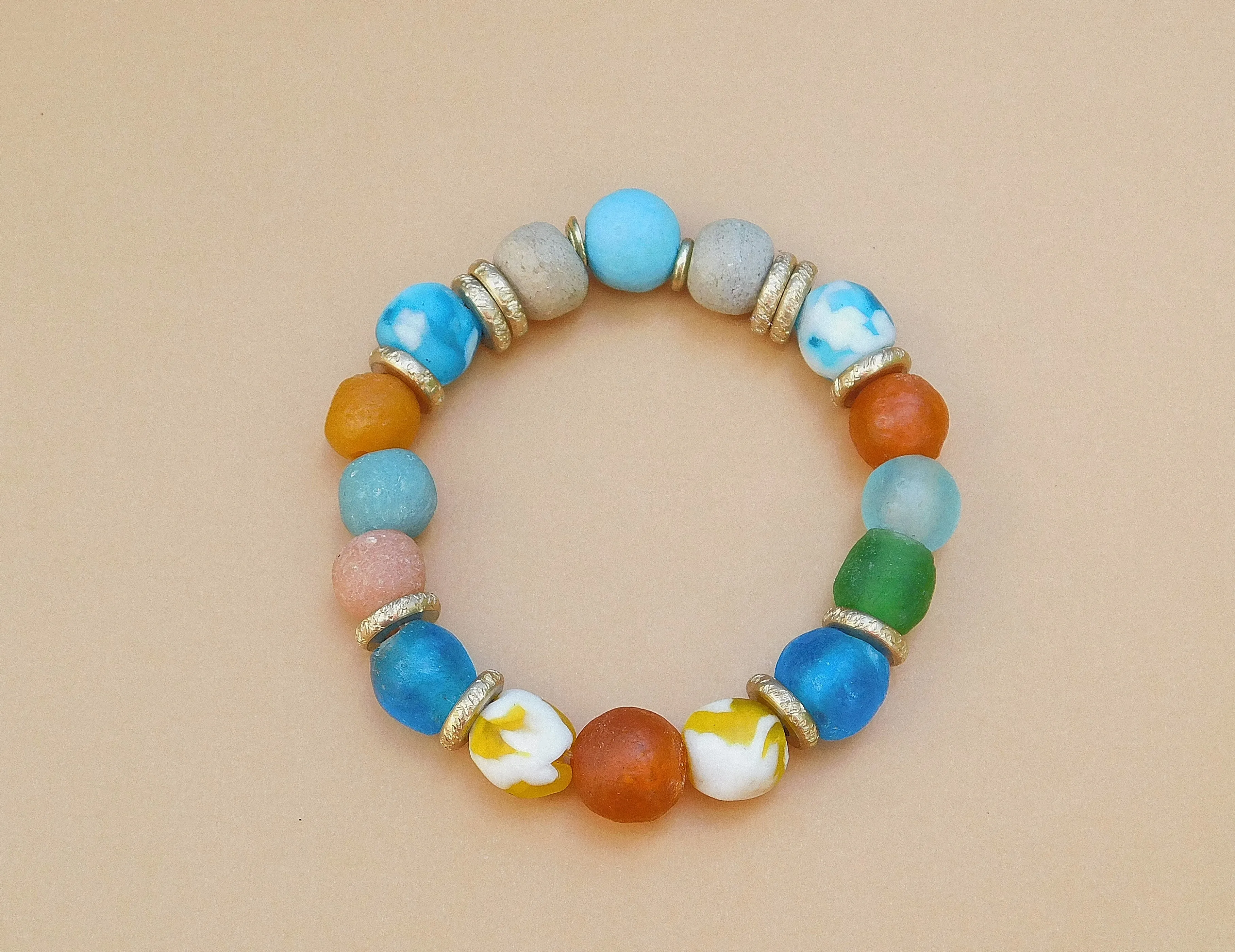 Colorful  African Sandcast Bracelet