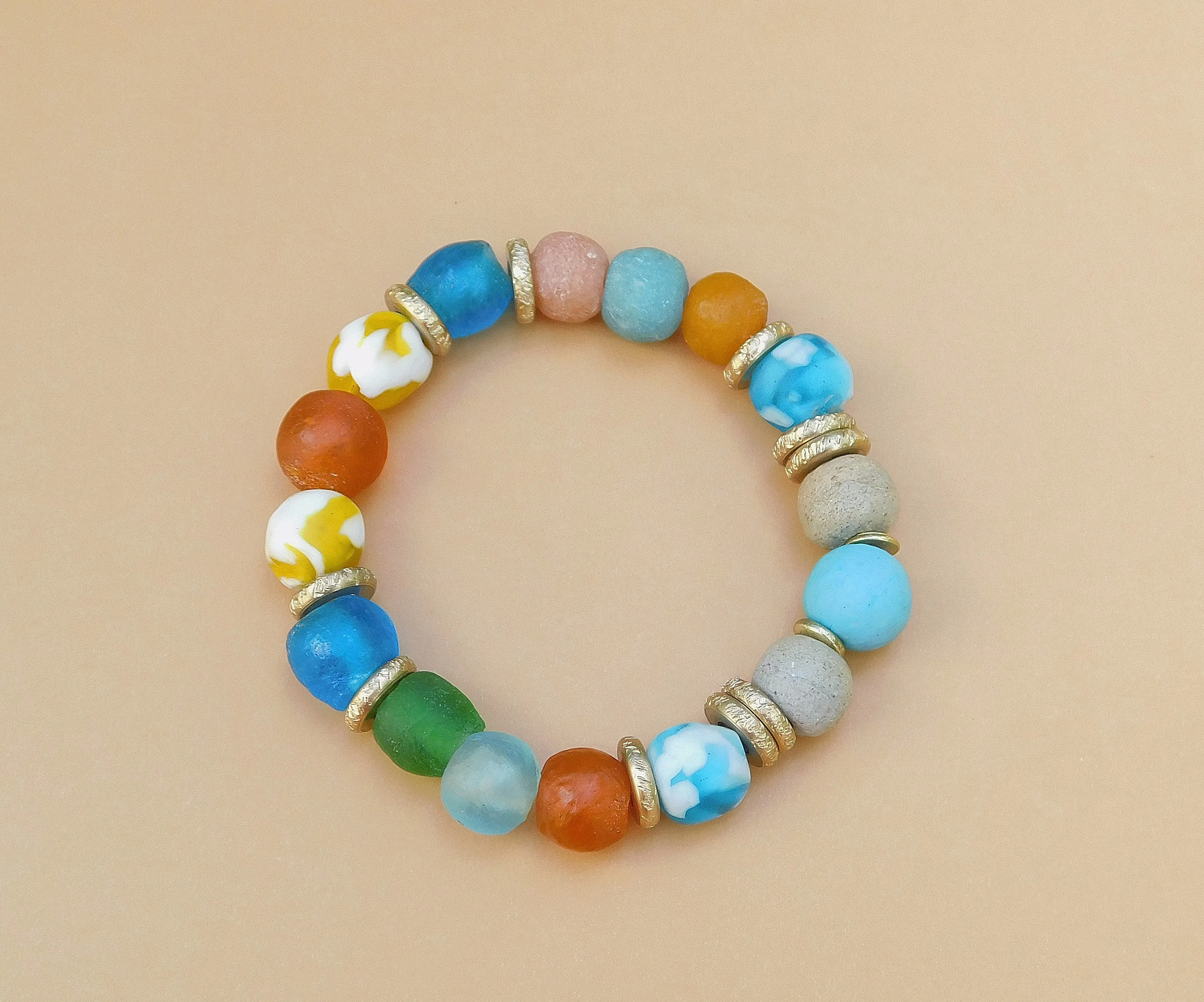 Colorful  African Sandcast Bracelet