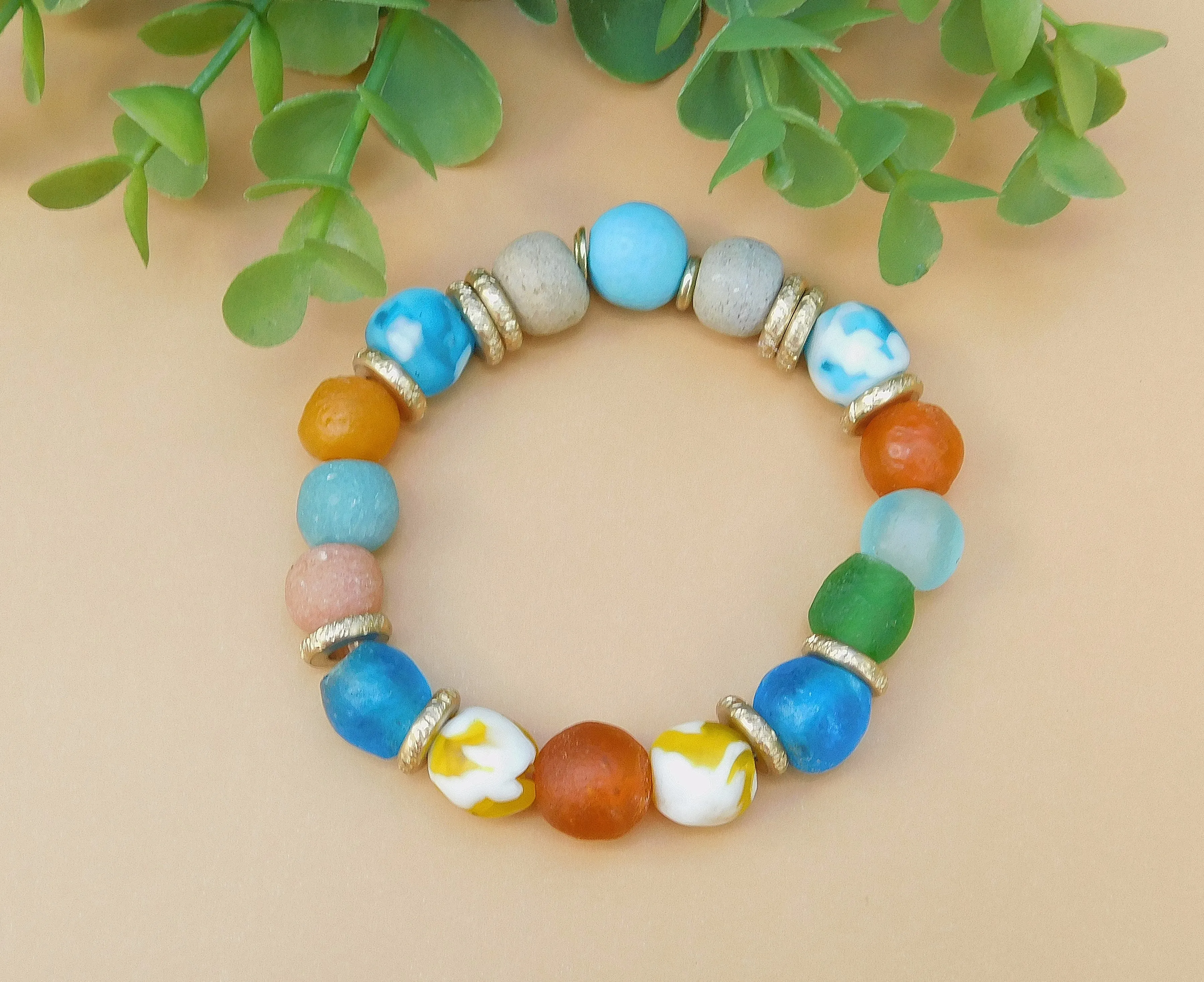 Colorful  African Sandcast Bracelet