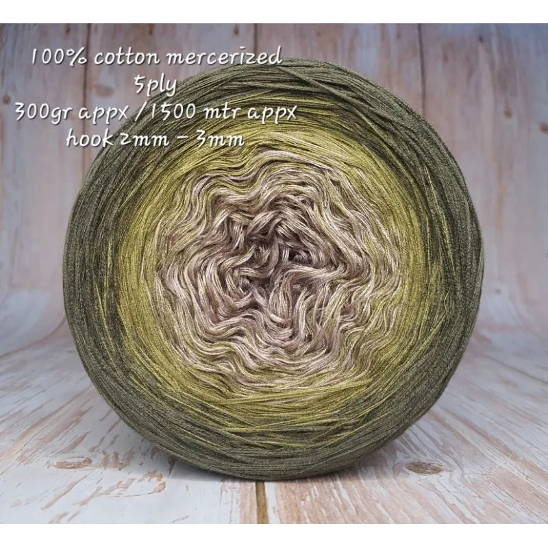 Cotton Mercerized Cake Gradient Yarn Ombre Crochet Knitting Thread