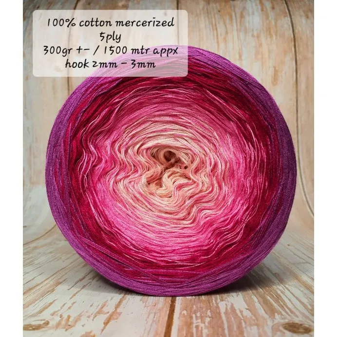 Cotton Mercerized Cake Gradient Yarn Ombre Crochet Knitting Thread