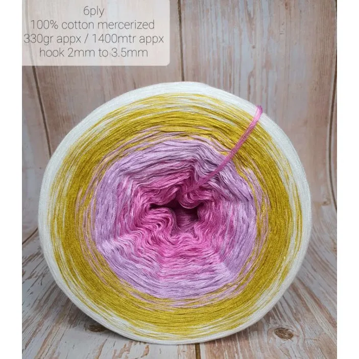 Cotton Mercerized Cake Gradient Yarn Ombre Crochet Knitting Thread