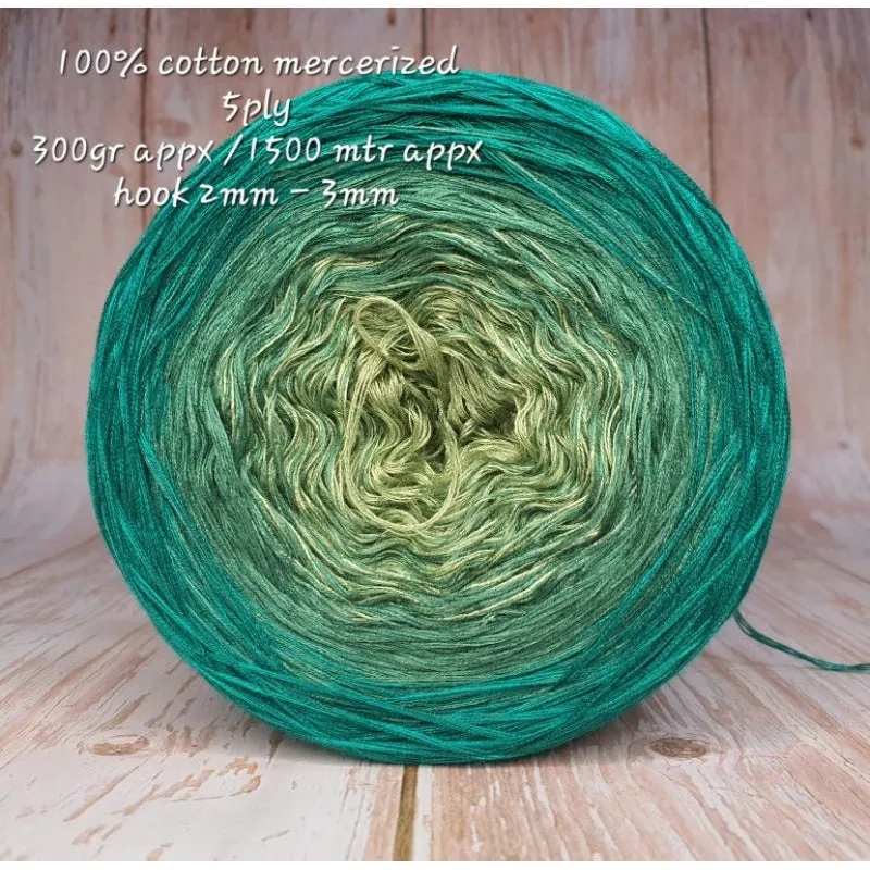 Cotton Mercerized Cake Gradient Yarn Ombre Crochet Knitting Thread