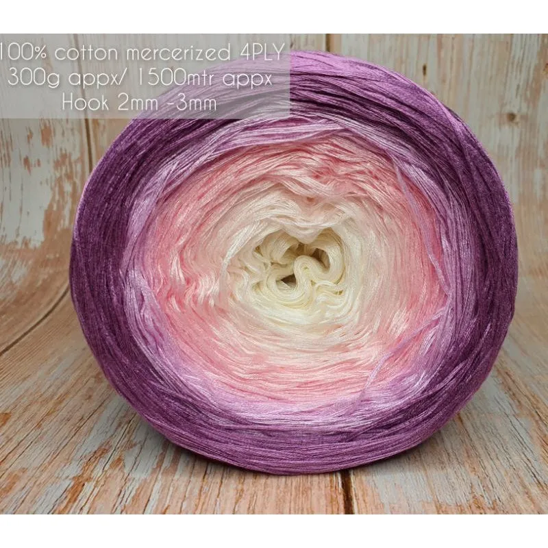 Cotton Mercerized Cake Gradient Yarn Ombre Crochet Knitting Thread