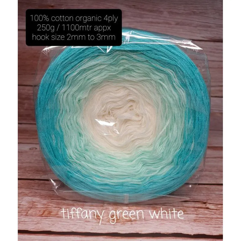 Cotton Mercerized Cake Gradient Yarn Ombre Crochet Knitting Thread