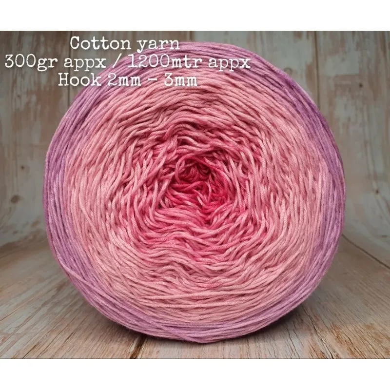 Cotton Mercerized Cake Gradient Yarn Ombre Crochet Knitting Thread