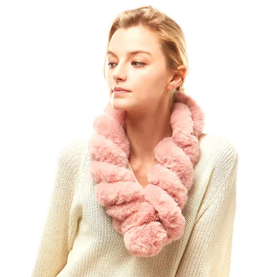 Deluxe Twisted Faux Fur Pull Thru Scarf