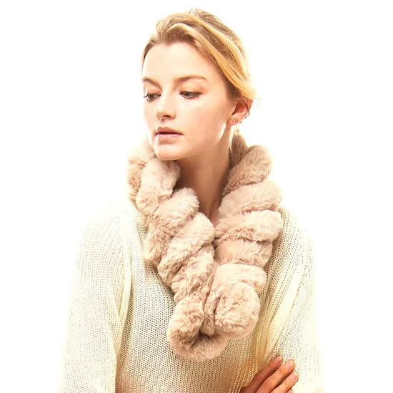 Deluxe Twisted Faux Fur Pull Thru Scarf