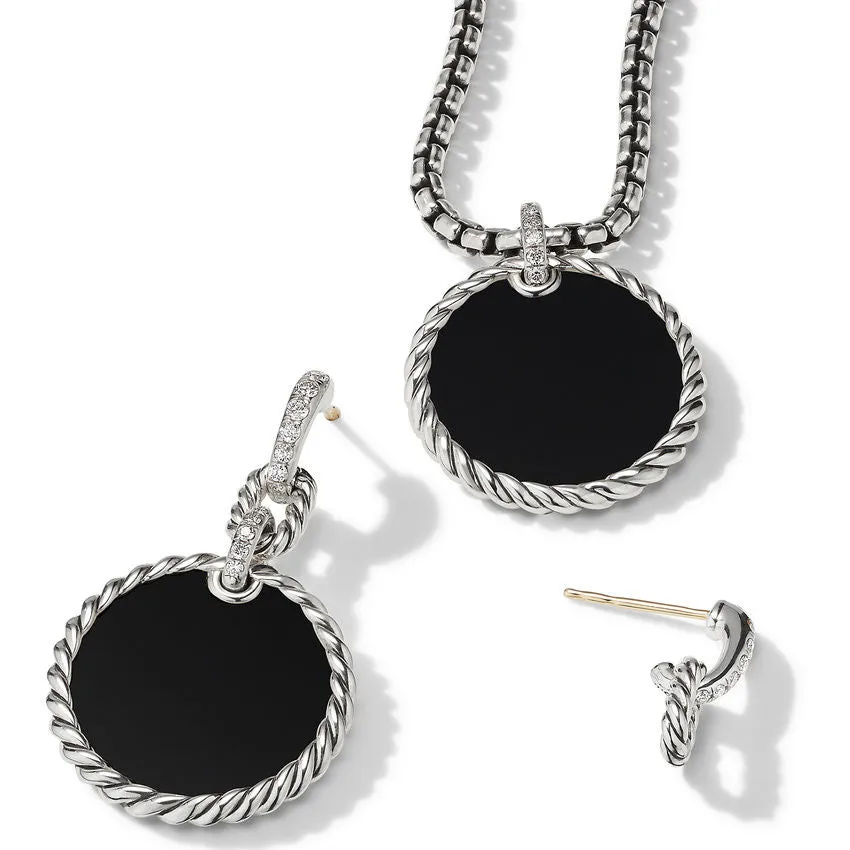 DY Elements Drop Earrings with Black Onyx and Pavé Diamonds