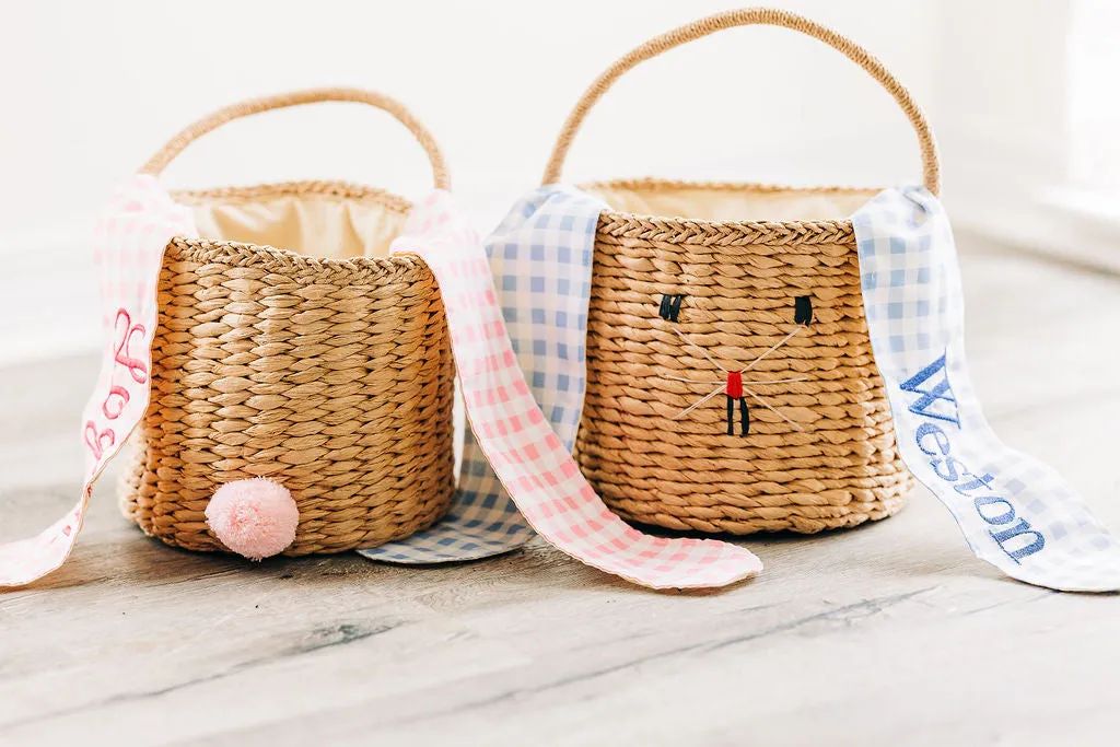 Easter Basket - Gingham Bunnies