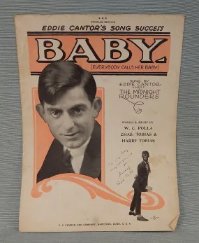 Eddie Cantor Autographed 1921 Sheet Music