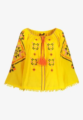 Embroidered Gypsy Yellow Blouse