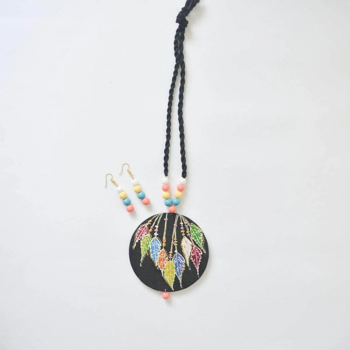 Feathered Field Handpainted Pink (Necklace) Set