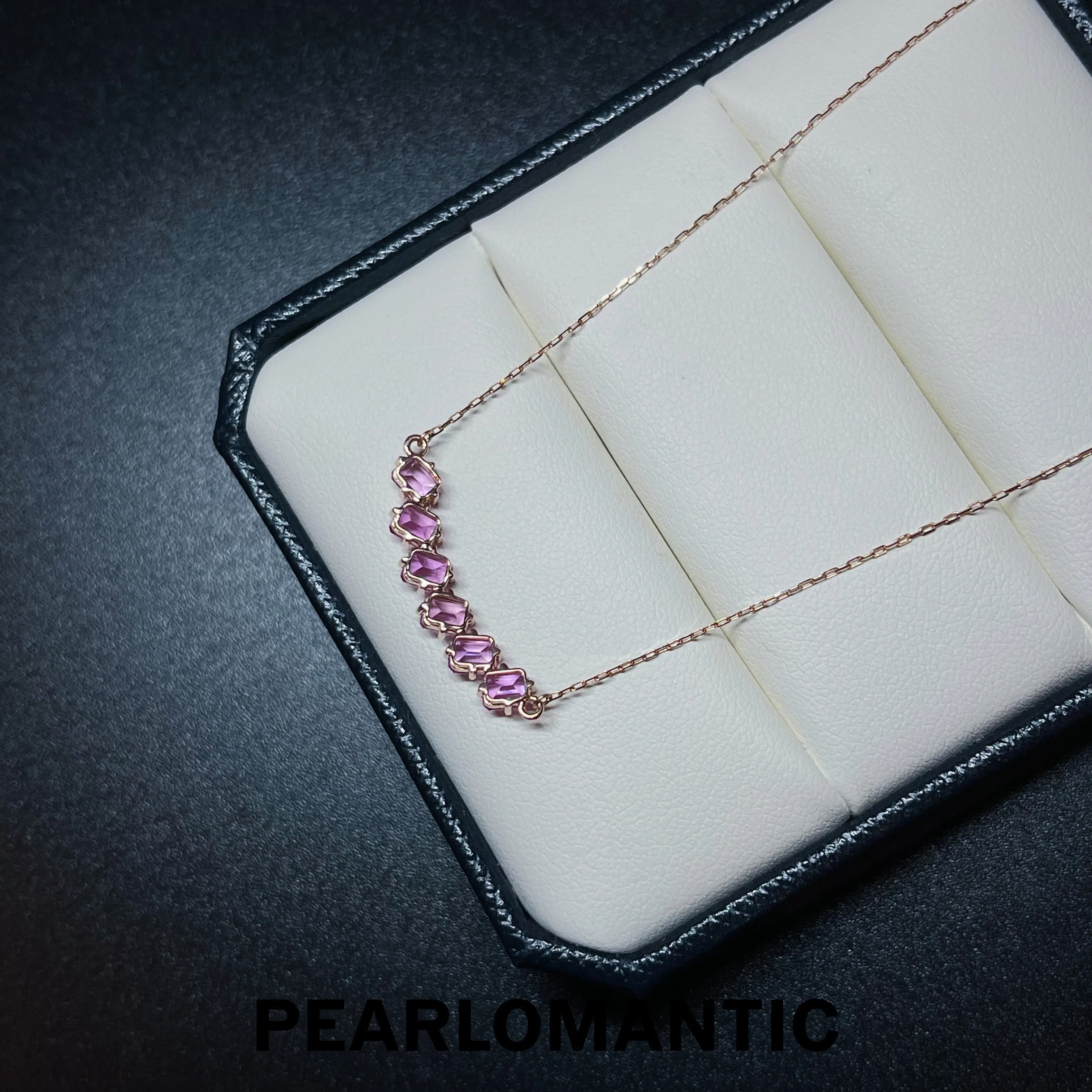 [Fine Jewelry] Pink Sapphire 1.5ct Smile Design Necklace w/ 18k Rose Gold