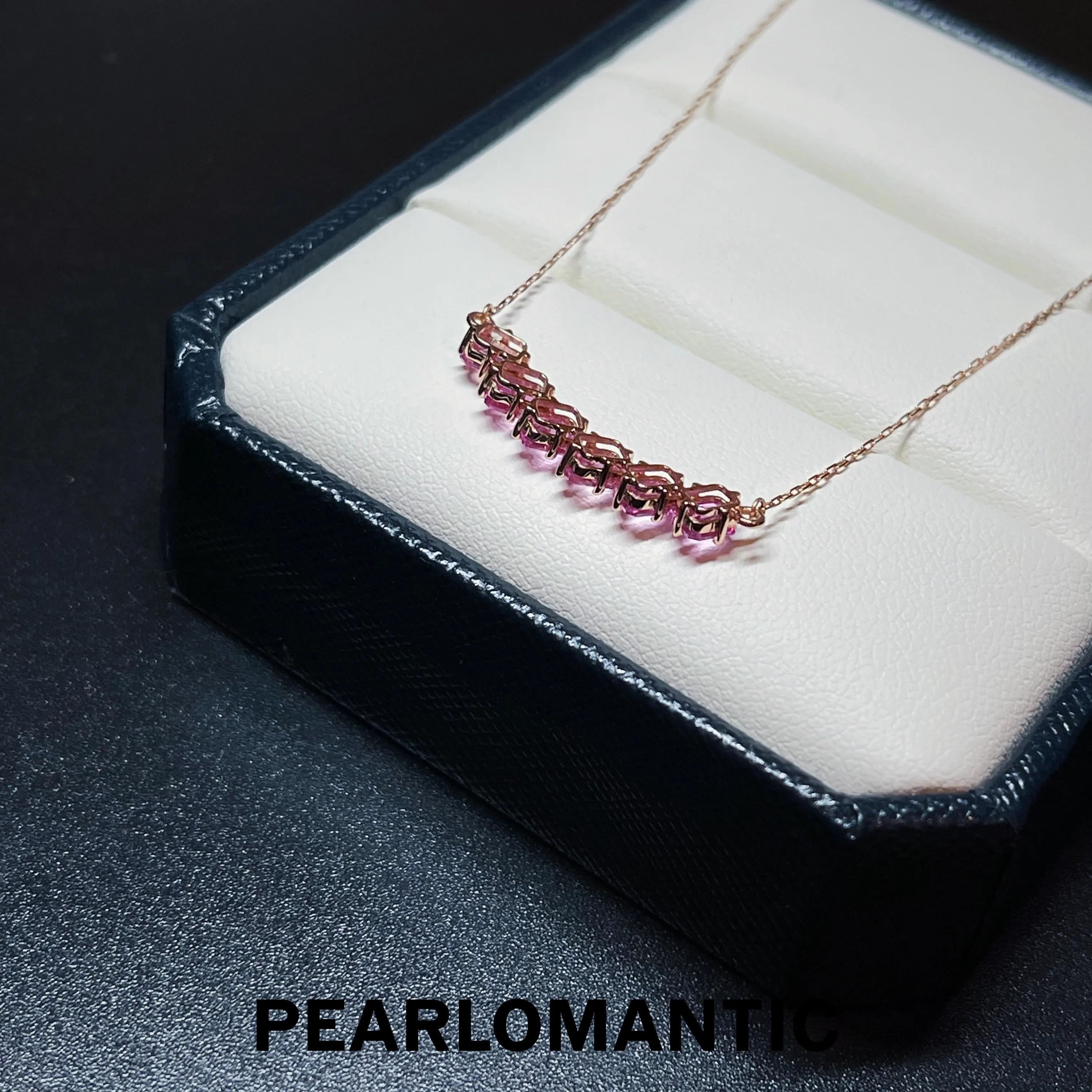 [Fine Jewelry] Pink Sapphire 1.5ct Smile Design Necklace w/ 18k Rose Gold