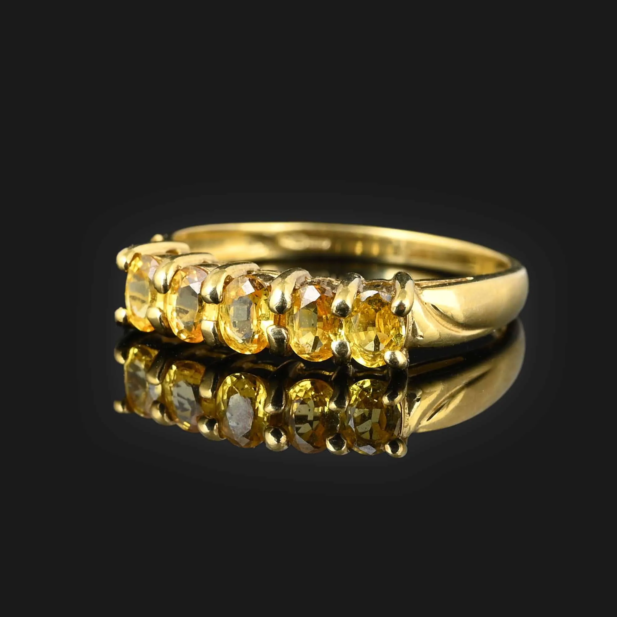 Five Stone Yellow Sapphire Ring in Gold