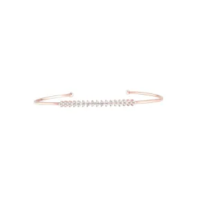 Floral Diamond Tennis Cuff Bangle