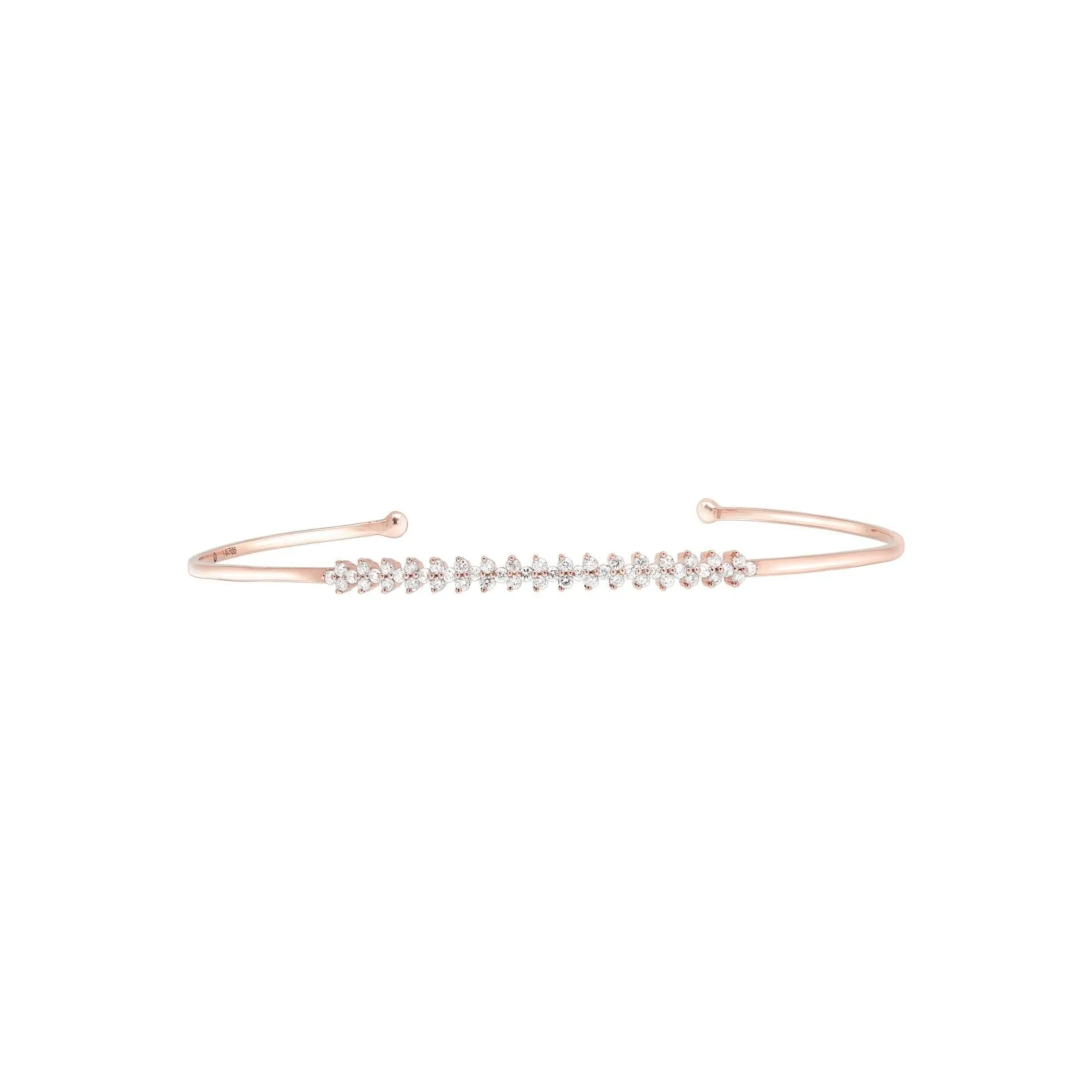 Floral Diamond Tennis Cuff Bangle