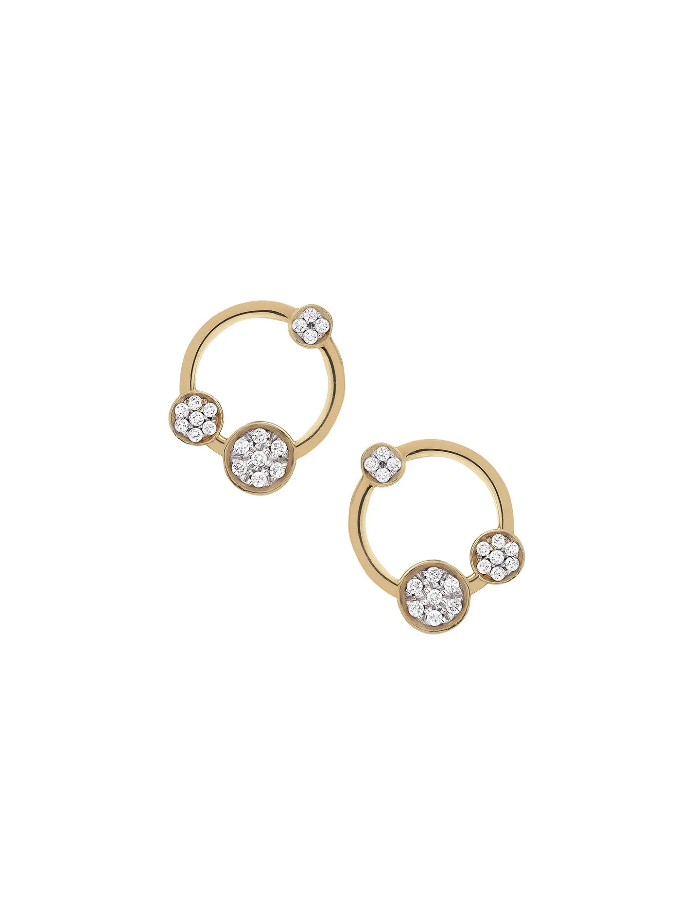 Galaxy - Studs with diamonds in 18 karat gold