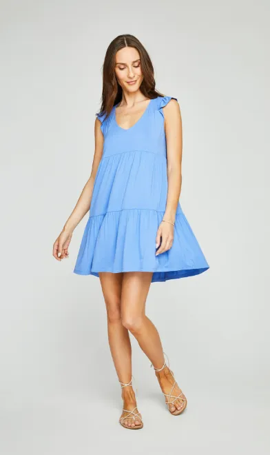 Gentle Fawn Dress | Black   Hydrangea Blue