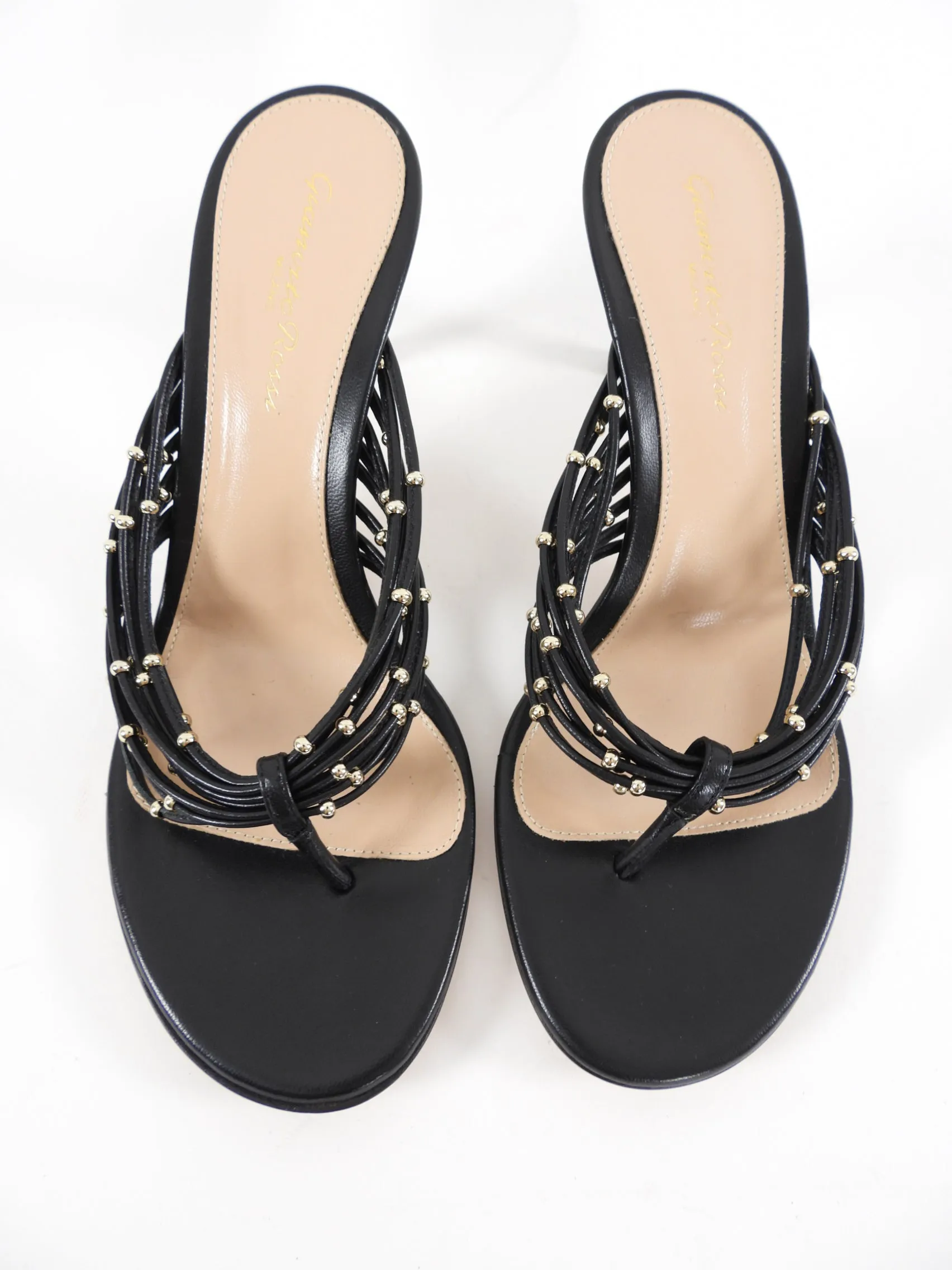 Gianvito Rossie Black Beaded Sandal - 37