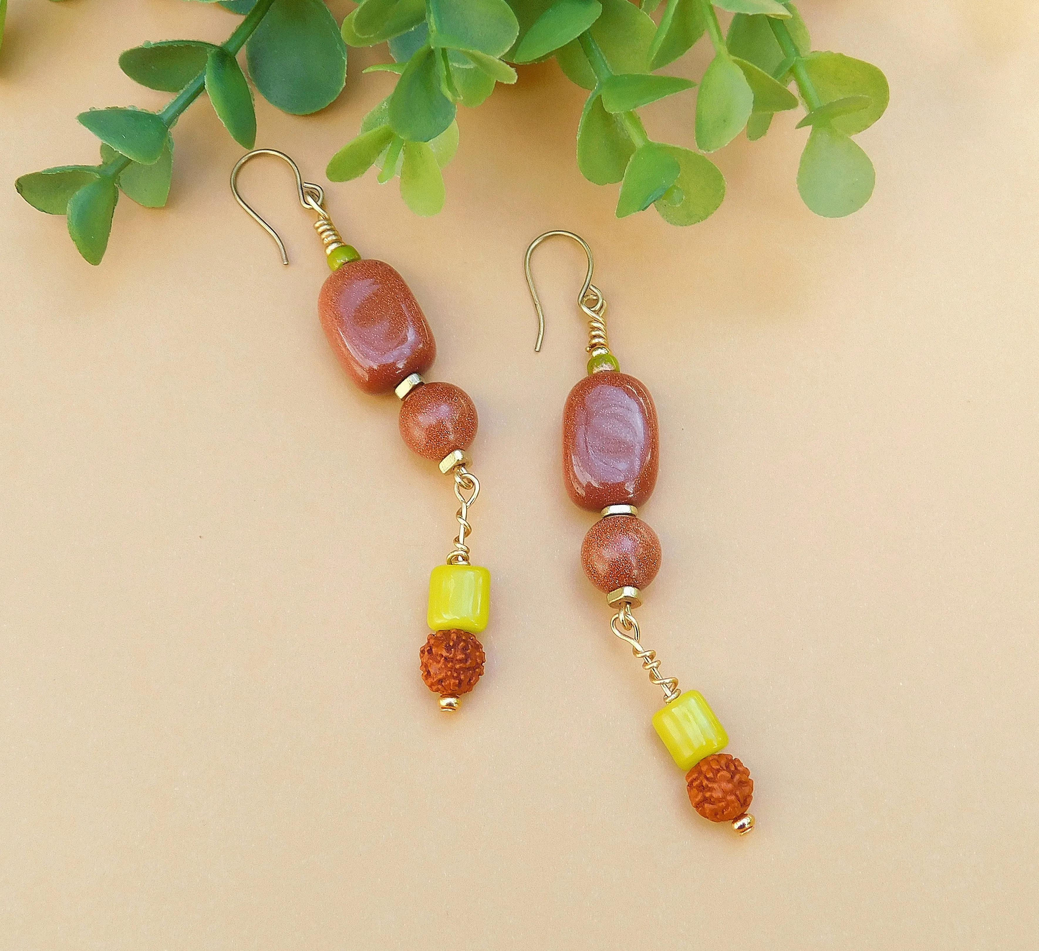 Gold Sandstone Earrings