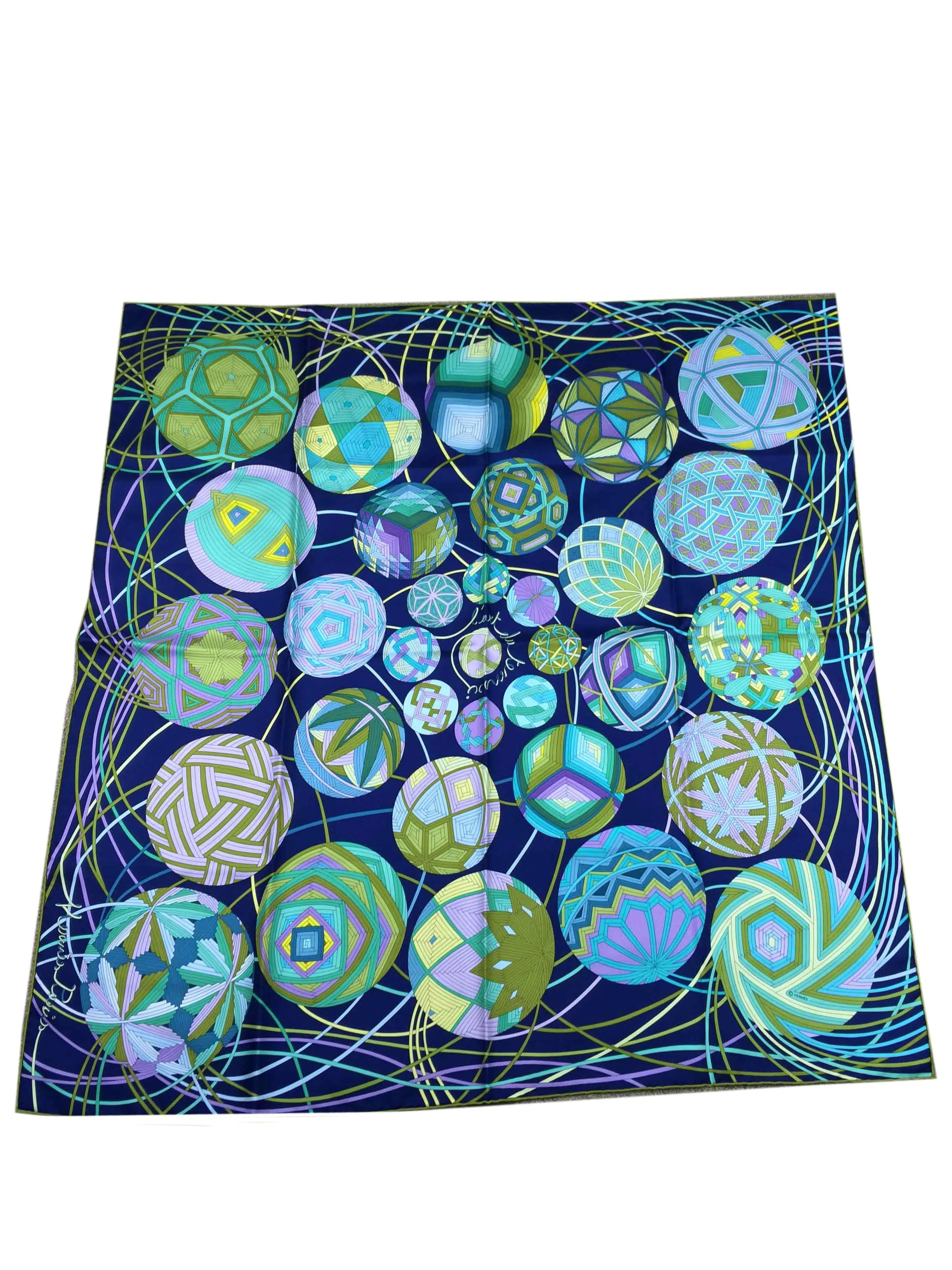 Hermes L'Art Du Temari Silk Scarf 90