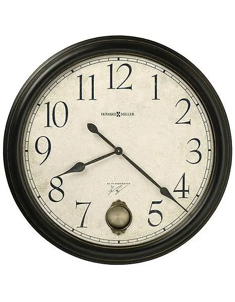 Howard Miller Glenwood Falls Pendulum Wall Clock - 36 Inch Diameter - Aged Dial