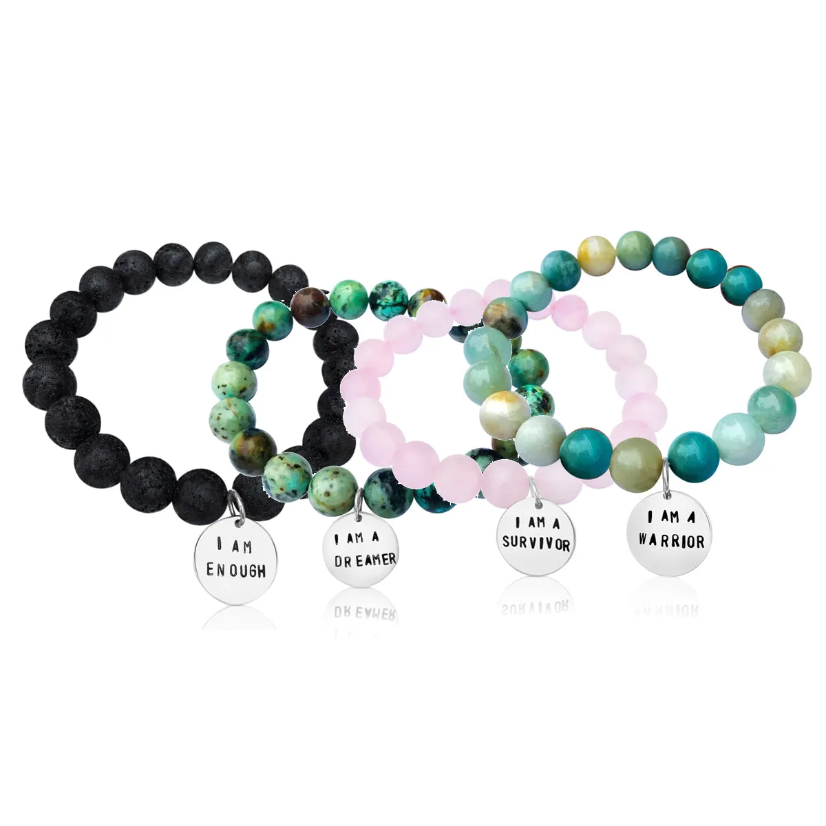 I am...  Affirmation Bracelet Combo: I am a Survivor, I am a Warrior, I am a Dreamer, I am Enough.