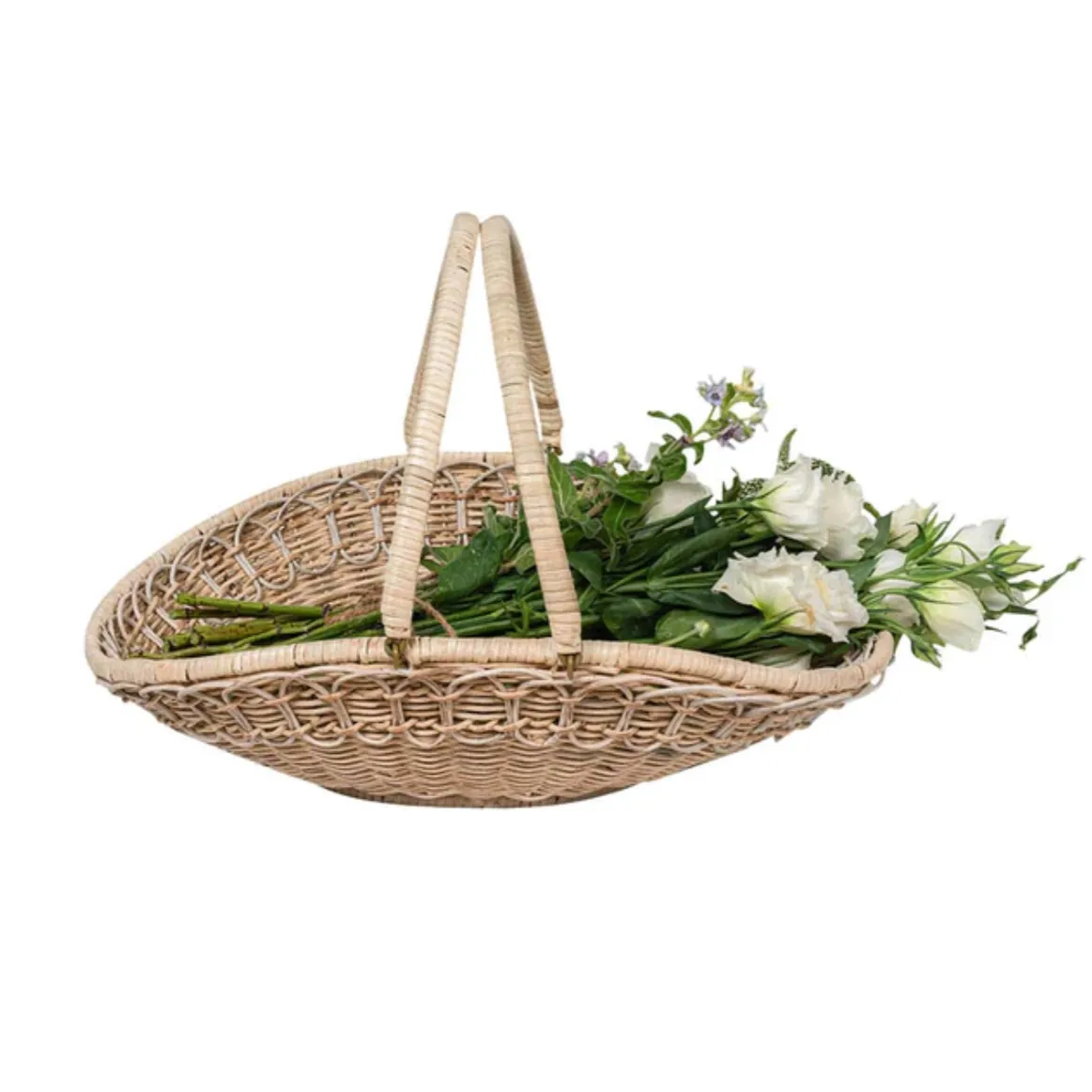 Juliska Provence Rattan Whitewash Gathering Basket