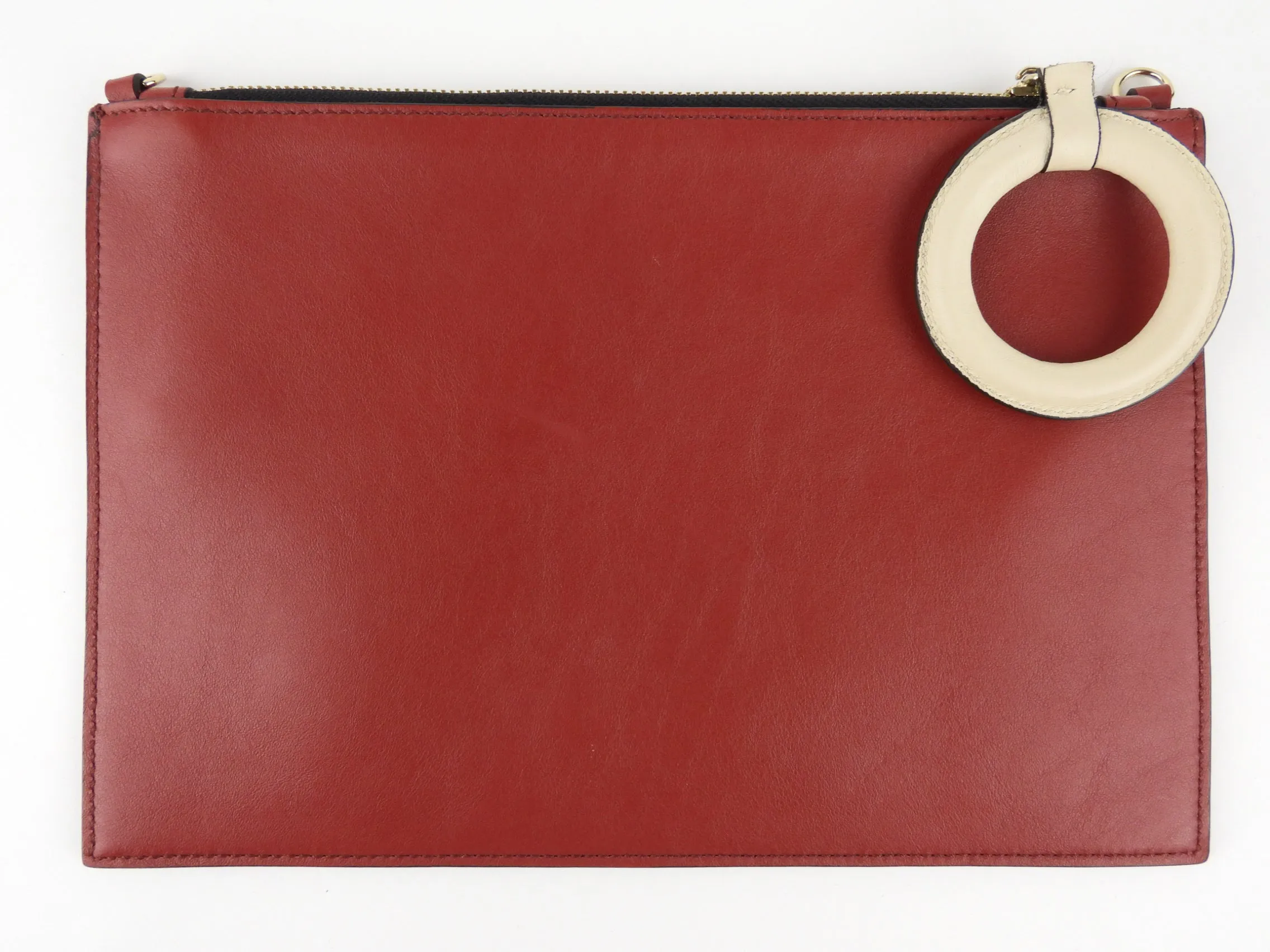 Just Cavalli Red Leather Shoulder Pouch